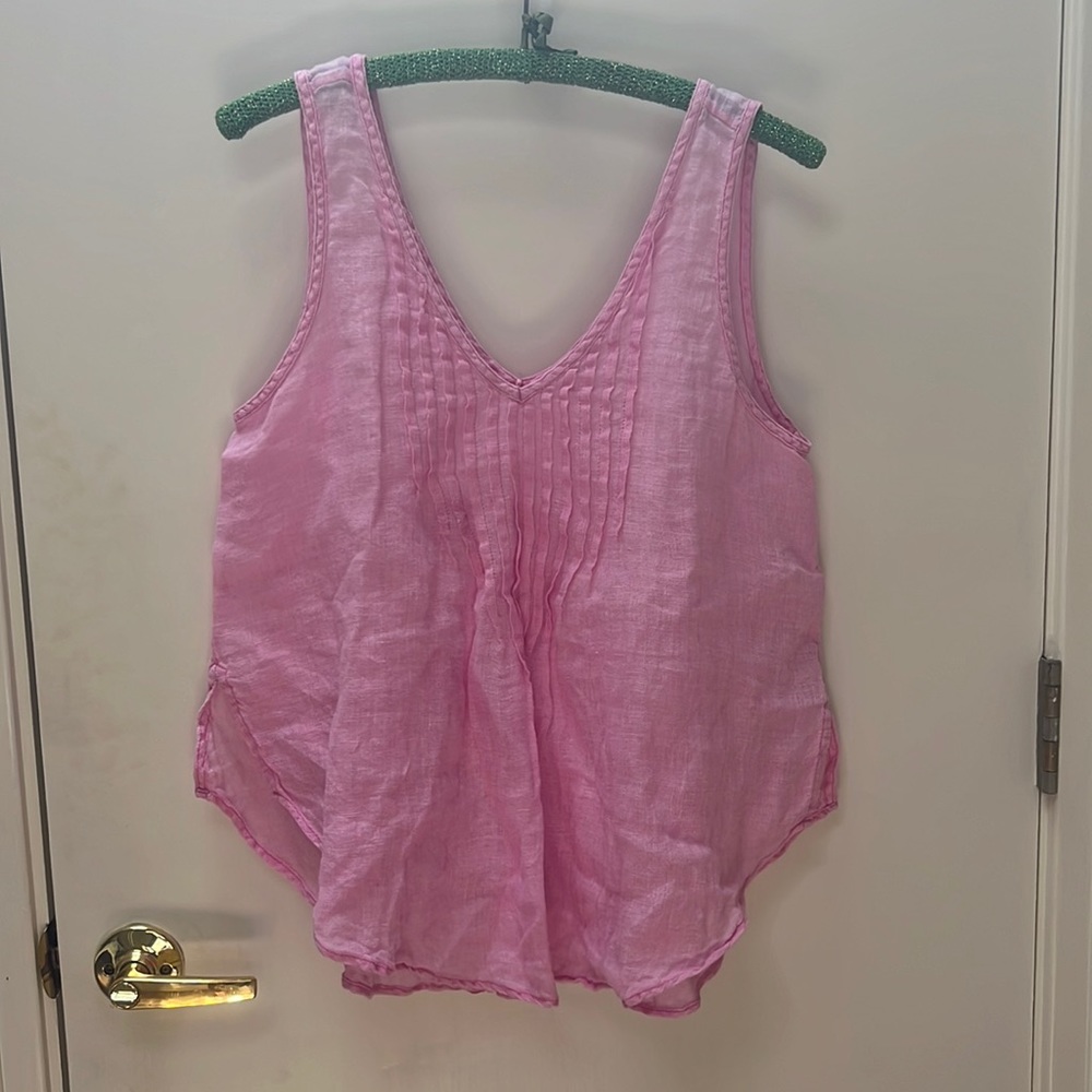 Pink linen top